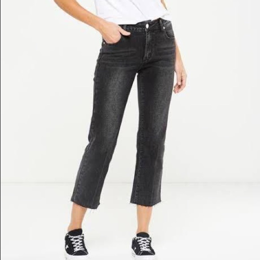 Black Fade Mid Rise Slim Straight Jeans